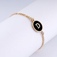 Simple Style Round Letter Stainless Steel Bracelets Gold Plated Shell Stainless Steel Bracelets main image 2