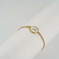 Einfacher Stil Brief Rostfreier Stahl Armbänder Vergoldet Hülse Edelstahl Armbänder sku image 9