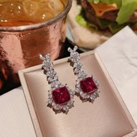 Fashion Square Copper Inlay Artificial Gemstones Rings Earrings Necklace main image 5