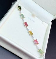 Fashion Square Copper Bracelets Inlay Artificial Gemstones Copper Bracelets main image 5