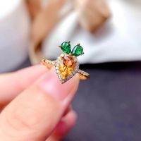 Moda Zanahoria Cobre Embutido Diamante Artificial Anillos Collar main image 5
