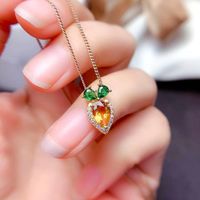 Moda Zanahoria Cobre Embutido Diamante Artificial Anillos Collar main image 3