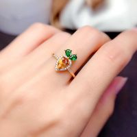 Fashion Carrot Copper Inlay Artificial Diamond Rings Necklace main image 2