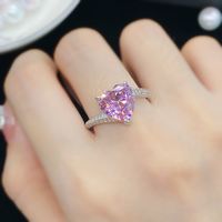 Fashion Heart Shape Copper Rings Inlay Zircon Copper Rings main image 3