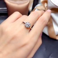 Fashion Round Copper Inlay Artificial Diamond Rings Earrings Necklace main image 2
