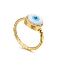 Fashion Devil's Eye Titanium Steel Inlay Opal Bracelets Earrings Necklace sku image 14