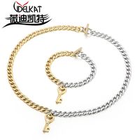 Titanium Steel 18K Gold Plated Fashion Lock No Inlaid sku image 2