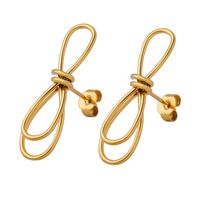 Fashion Bow Knot Titanium Steel Earrings Plating Stainless Steel Earrings main image 4