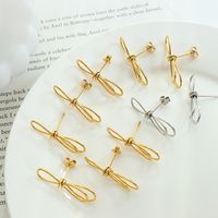 Fashion Bow Knot Titanium Steel Earrings Plating Stainless Steel Earrings main image 5