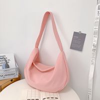 Women's Medium Nylon Solid Color Fashion Square Zipper Crossbody Bag sku image 1