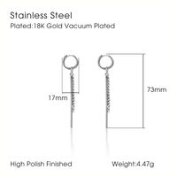 Fashion Geometric Titanium Steel Earrings Tassel Stainless Steel Earrings 1 Piece main image 10
