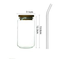 Transparent Glass Cup With Lid Glass Coffee Cup Straw Cup sku image 1