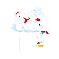 Christmas Santa Claus Snowman Arylic Party Cake Decorating Supplies sku image 1