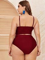 Frau Einfarbig Plus Size Bademode main image 4