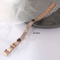Vintage Style Heart Shape Stainless Steel Bangle Inlay Zircon Stainless Steel Bracelets 1 Piece main image 2