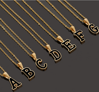 Einfacher Stil Brief Rostfreier Stahl Halskette Mit Anhänger Vergoldet Edelstahl Halsketten main image 2