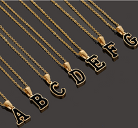 Simple Style Letter Stainless Steel Pendant Necklace Gold Plated Stainless Steel Necklaces main image 2