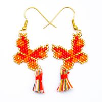 Women Earrings Creative Fashion Miyuki Rice Beads Woven Peacock Feather Ear Jewelry sku image 6