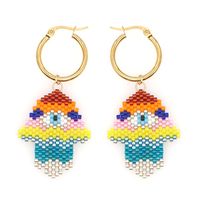 Women Earrings Creative Fashion Miyuki Rice Beads Woven Peacock Feather Ear Jewelry sku image 26