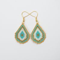 Women Earrings Creative Fashion Miyuki Rice Beads Woven Peacock Feather Ear Jewelry sku image 23