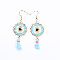Women Earrings Creative Fashion Miyuki Rice Beads Woven Peacock Feather Ear Jewelry sku image 25