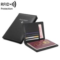 Unisex All Seasons Pu Leather Letter Solid Color Basic Square Open Card Holder Passport Case. Document Bag main image 4