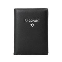 Unisex All Seasons Pu Leather Letter Solid Color Basic Square Open Card Holder Passport Case. Document Bag main image 1