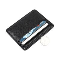 Unisex Pu Leather Solid Color Basic Square Card Holder main image 3