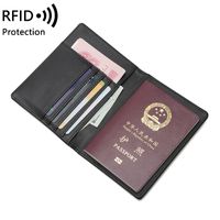 Unisex All Seasons Pu Leather Letter Solid Color Basic Square Open Card Holder Passport Case. Document Bag main image 2