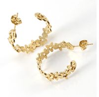 Fashion Star Stainless Steel Ear Studs Gold Plated Stainless Steel Earrings sku image 1
