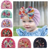 Children Unisex Fashion Bow Knot Printing Wool Cap main image 1