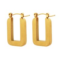 Fashion Solid Color Titanium Steel Earrings Plating Stainless Steel Earrings main image 4