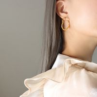 Fashion Heart Shape Titanium Steel Earrings Stainless Steel Earrings sku image 1