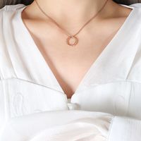 Fashion Twist Titanium Steel Hypoallergenic Necklace Earring Set For Women sku image 19