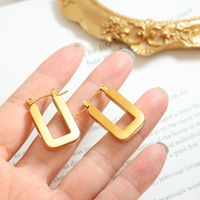 Fashion Solid Color Titanium Steel Earrings Plating Stainless Steel Earrings main image 2
