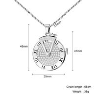 Fashion Dial Stainless Steel Necklace Plating Rhinestones Stainless Steel Necklaces main image 5