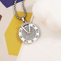 Fashion Dial Stainless Steel Necklace Plating Rhinestones Stainless Steel Necklaces main image 4