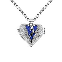 Fashion Heart Shape Copper Pendant Necklace Inlay Artificial Diamond Copper Necklaces sku image 3