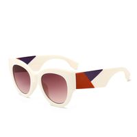 Women's Fashion Color Block Resin Round Frame Full Frame Sunglasses main image 5