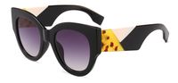 Women's Fashion Color Block Resin Round Frame Full Frame Sunglasses sku image 1
