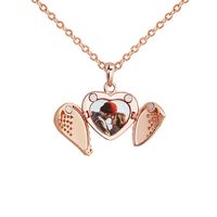 Moda Forma De Corazón Cobre Collar Colgante Enchapado Embutido Diamante Artificial Collares De Cobre main image 2