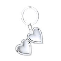 Fashion Round Heart Shape Stainless Steel Keychain main image 5