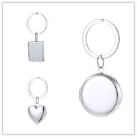 Fashion Round Heart Shape Stainless Steel Keychain main image 1