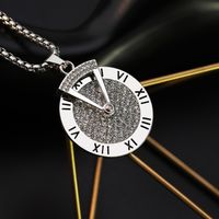 Fashion Dial Stainless Steel Necklace Plating Rhinestones Stainless Steel Necklaces main image 3