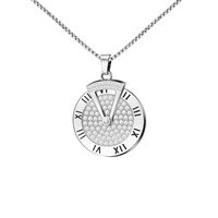 Fashion Dial Stainless Steel Necklace Plating Rhinestones Stainless Steel Necklaces sku image 1