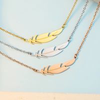 Fashion Feather Stainless Steel Necklace Plating Stainless Steel Necklaces main image 1
