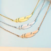 Fashion Feather Stainless Steel Necklace Plating Stainless Steel Necklaces main image 5