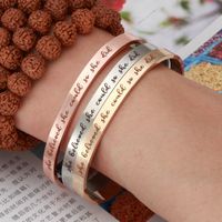 Fashion Letter Stainless Steel Bangle Stainless Steel Bracelets main image 5