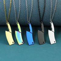 Exaggerated Kitchen Knife Stainless Steel Necklace Plating Stainless Steel Necklaces main image 1