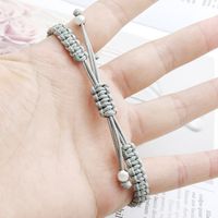 Simple Style Solid Color Stainless Steel Bracelets Knitting Stainless Steel Bracelets main image 4